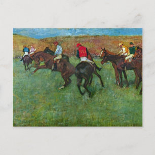Carte Postale Edgar Degas - Course à cheval avant de commencer