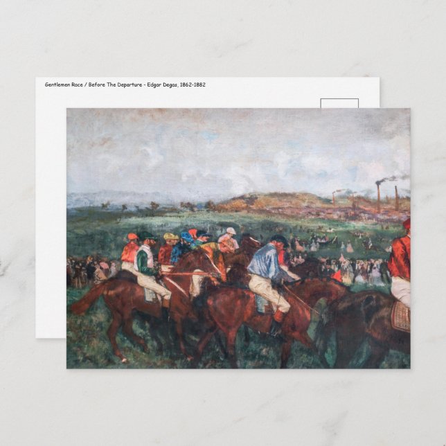 Carte Postale Edgar Degas - Course des hommes (Devant / Derrière)