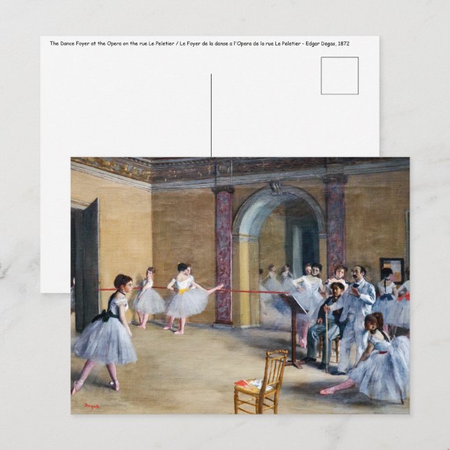 Carte Postale Edgar Degas - Dance Foyer, Opéra rue Le Peletier (Devant / Derrière)