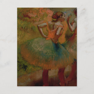 Carte Postale Edgar Degas Danseurs Portant des jupes vertes