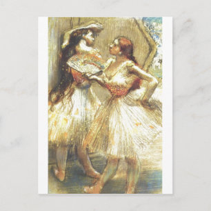 Carte Postale Edgar Degas Deux danseuses Fan Dress Bow Tutu