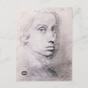 Carte Postale Edgar Degas : Étude pour l'auto-portrait