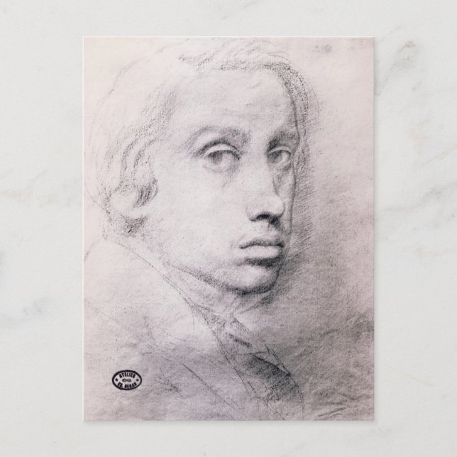 Carte Postale Edgar Degas : Etude pour l'Autoportrait (Devant)