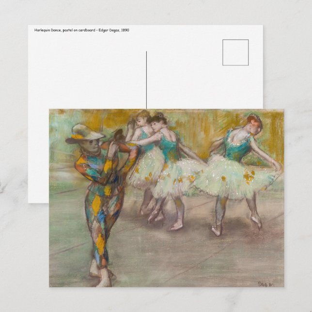 Carte Postale Edgar Degas - Harlequin Dance (Devant / Derrière)