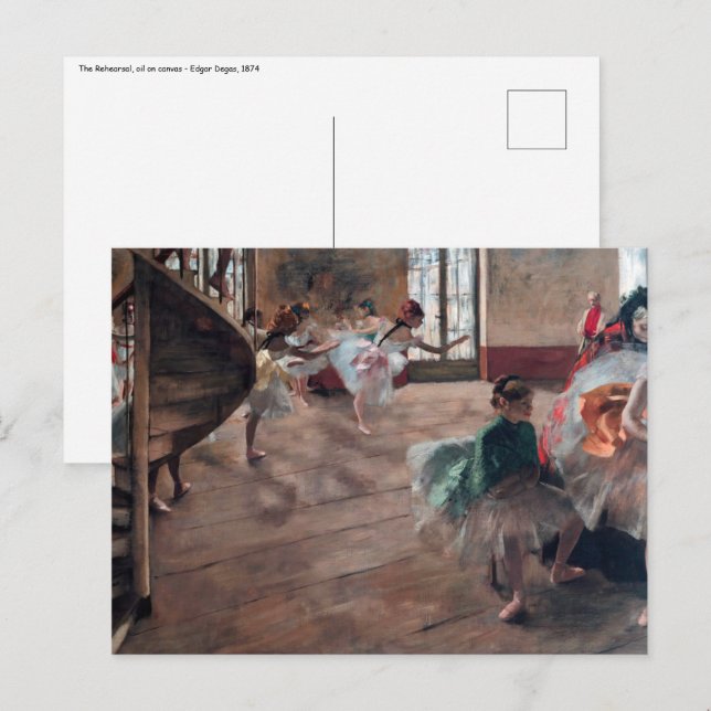 Carte Postale Edgar Degas - La Répétition (Devant / Derrière)