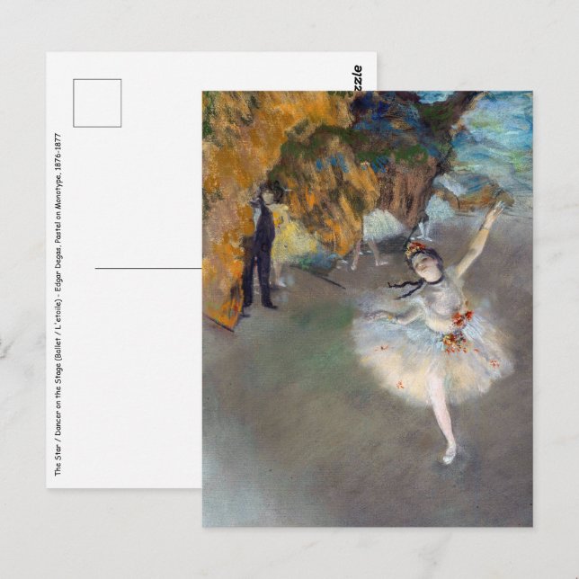 Carte Postale Edgar Degas - L'Étoile / Danseuse sur la scène (Devant / Derrière)