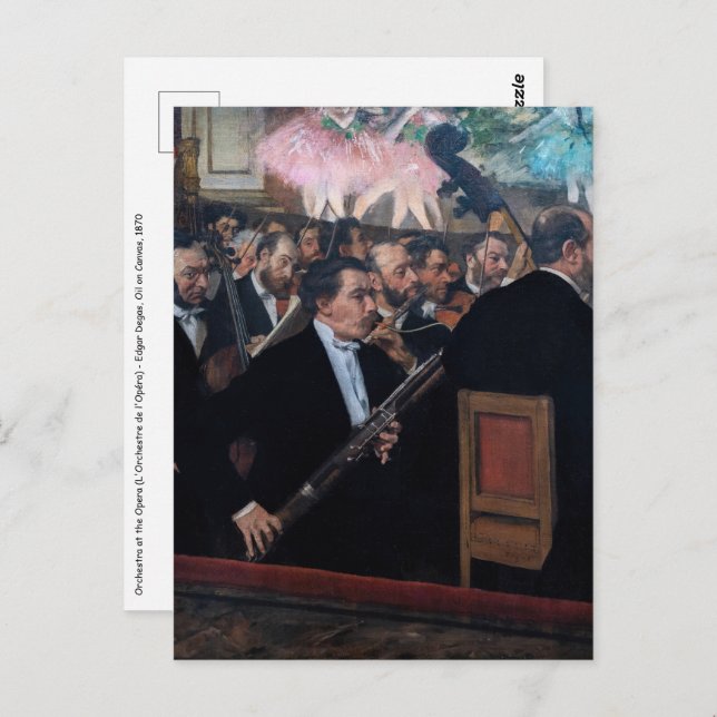 Carte Postale Edgar Degas - Orchestre à l'Opéra (Devant / Derrière)