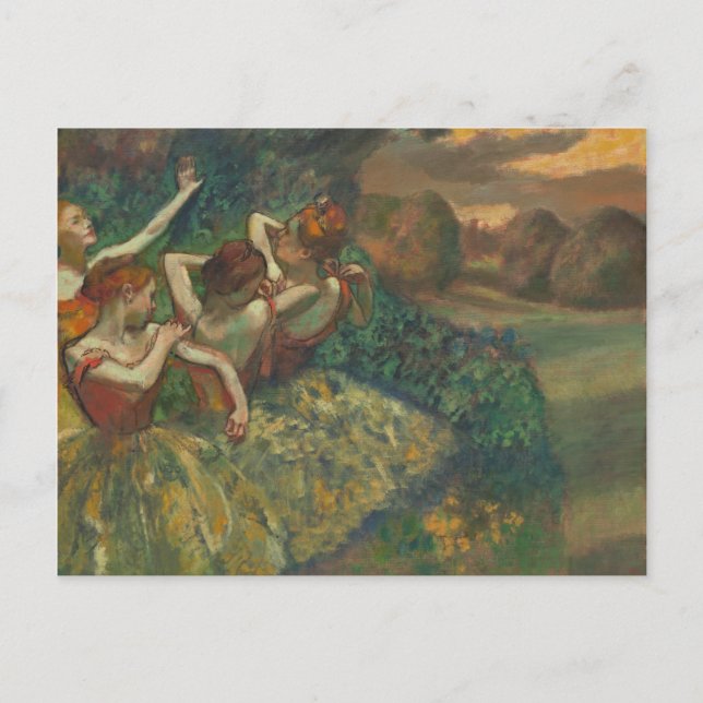 Carte Postale Edgar Degas Quatre Danseurs Impressionniste (Devant)
