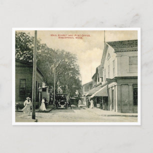 Carte Postale Edgartown MA Main St Poste Bureau Style Vintage
