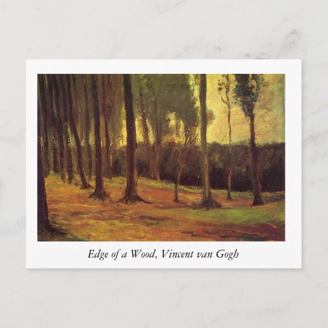 Carte Postale Edge of a Woods, Vincent van Gogh. (Devant)