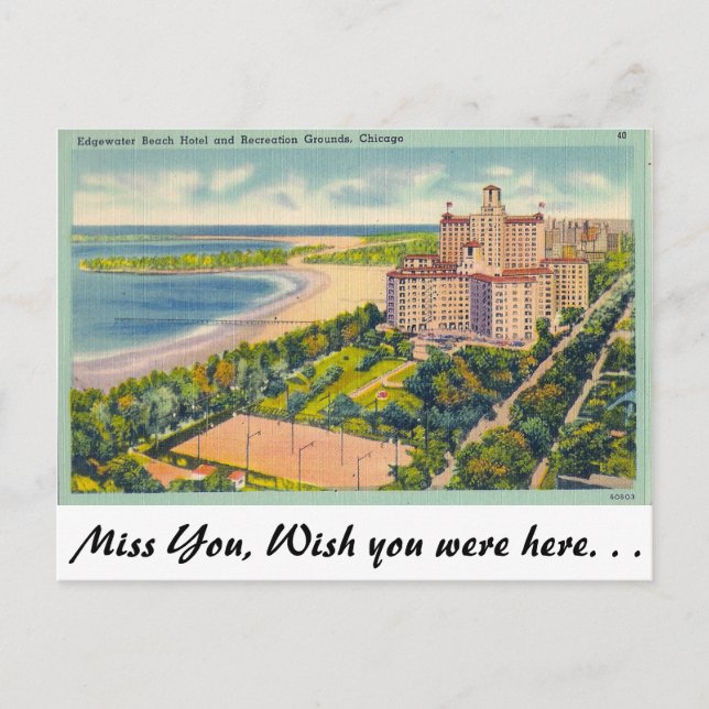 Carte Postale Edgewater Beach, Chicago, Ill. (Devant)