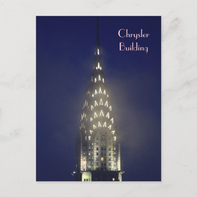 Carte Postale Édifice Chrysler Éclairé à Dusk dans la fosse (Devant)