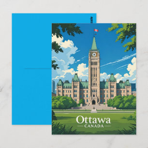 Carte Postale Édifice du Parlement d'Ottawa Canada, vue panorami