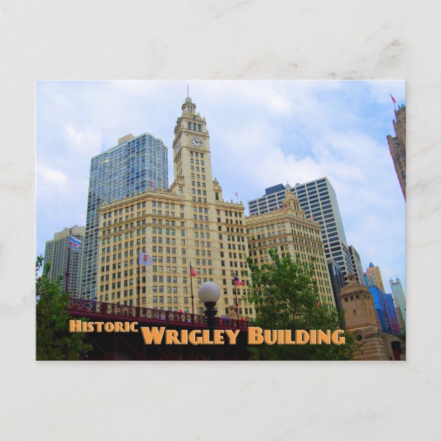 Carte Postale Édifice historique Wrigley - Chicago Illinois (Devant)