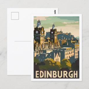 Carte Postale Edimbourg Ecosse Vintage célèbre Travel Place