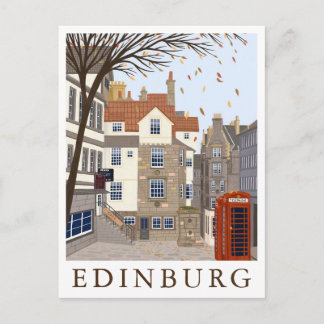 Carte Postale Edinburg Scotland Travel Illustration