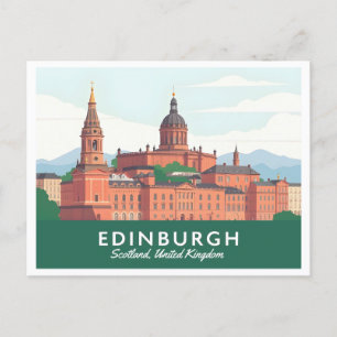 Carte Postale Edinburgh Scotland Royaume-Uni Pastel Travel