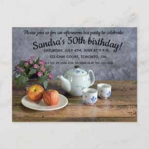 Carte postale Editable Afternoon Tea Party Invitat