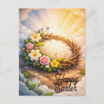 Editable Crown of Thorns Easter Postcard