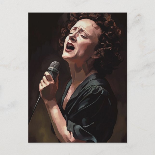 Carte Postale Edith piaf - Peinture (Devant)