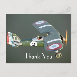 Carte Postale Édition anniversaire avion de chasse vintage Merci