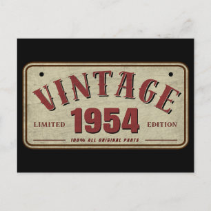 Carte Postale Édition limitée vintage 1954, toutes pièces d'orig