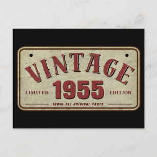 Carte Postale Édition limitée vintage 1955 avec toutes les pièce