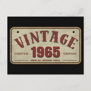 Carte Postale Édition limitée vintage 1965 avec toutes les pièce