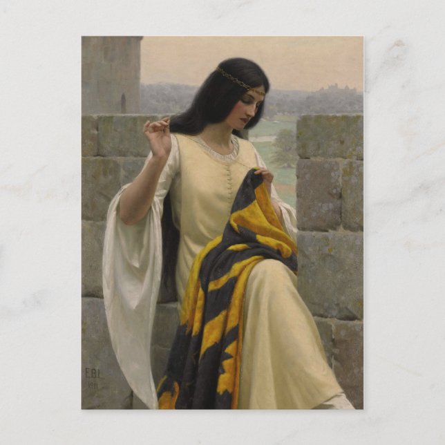 Carte Postale Edmund Blair Leighton La Couturière (Devant)