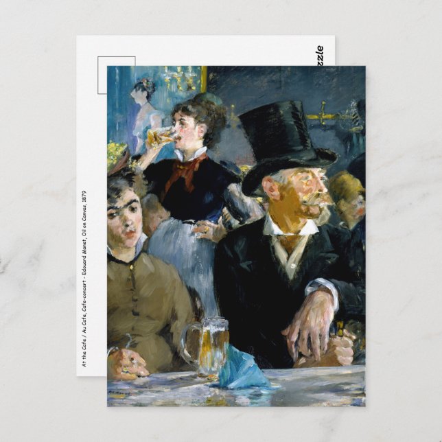 Carte Postale Edouard Manet - Au café (Devant / Derrière)