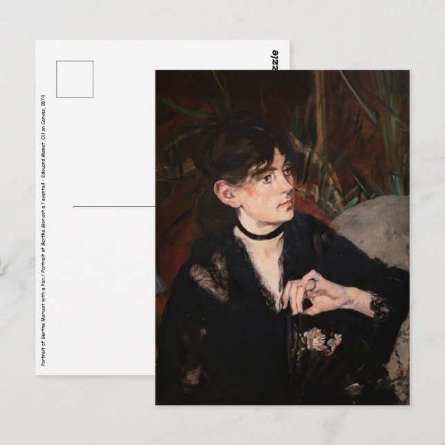 Carte Postale Edouard Manet - Berthe Morisot avec un ventilateur (Devant / Derrière)