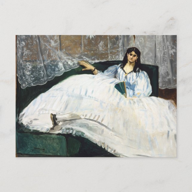 Carte Postale Edouard Manet - Femme avec ventilateur (Devant)