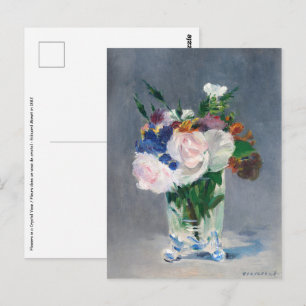 Carte Postale Edouard Manet - Fleurs dans un Vase de Cristal