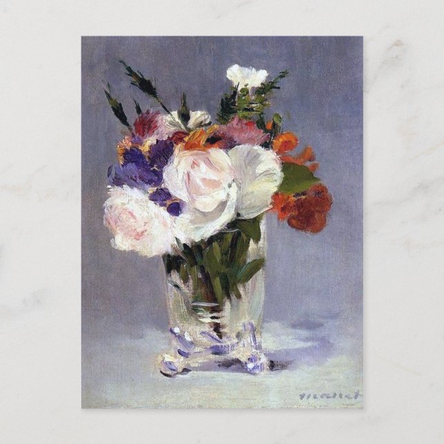 Carte Postale Edouard Manet Fleurs dans un vase de cristal (Devant)