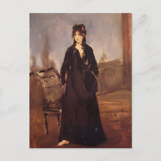 Carte Postale Edouard Manet - Jeune femme avec une chaussure ros (Devant)
