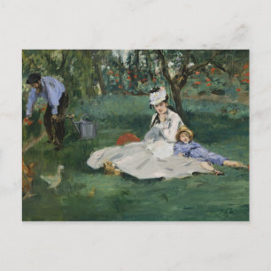 Carte Postale Edouard Manet - La Famille Monet dans son jardin