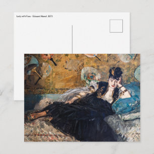 Carte Postale Edouard Manet - Lady avec fans