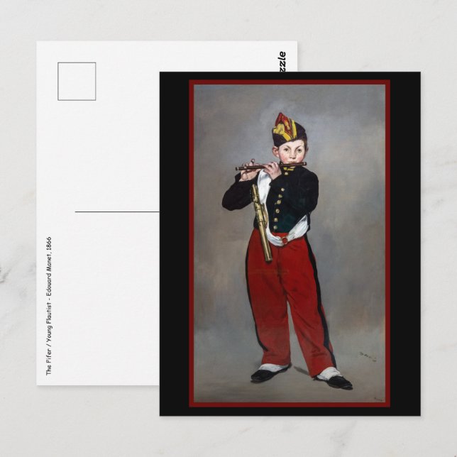 Carte Postale Edouard Manet - Le Fifer / Jeune Flutiste (Devant / Derrière)