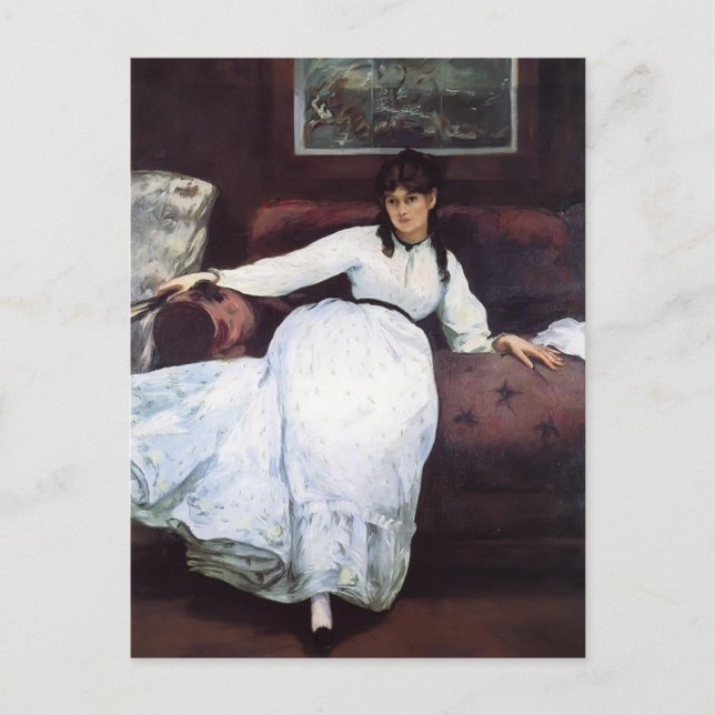 Carte Postale Edouard Manet-Le Repos, portrait de Berthe Morisot (Devant)