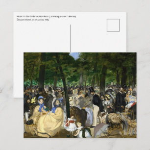 Carte Postale Edouard Manet - Musique dans les jardins des Tuile