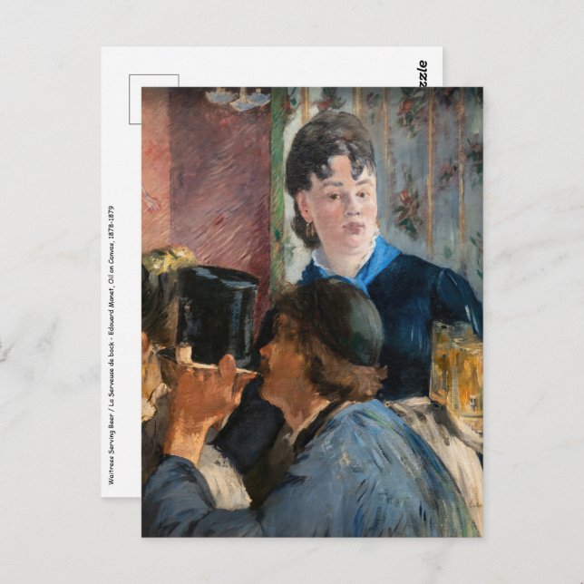 Carte Postale Edouard Manet - Serveuse de bière (Devant / Derrière)