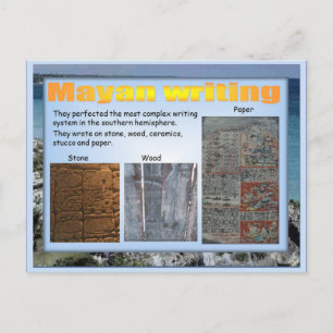 Carte Postale Éducation, Histoire, écriture maya