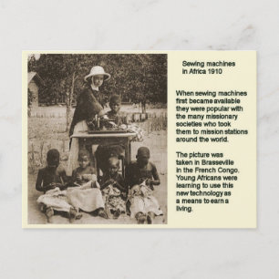 Carte Postale Éducation, Histoire, Machine à coudre en Afrique 1