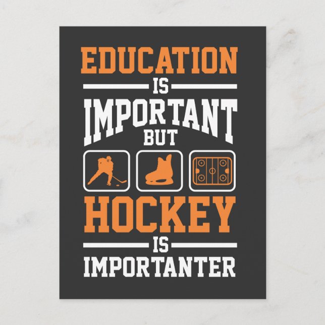 Carte Postale Éducation Joueur de hockey sur glace Défense gardi (Devant)