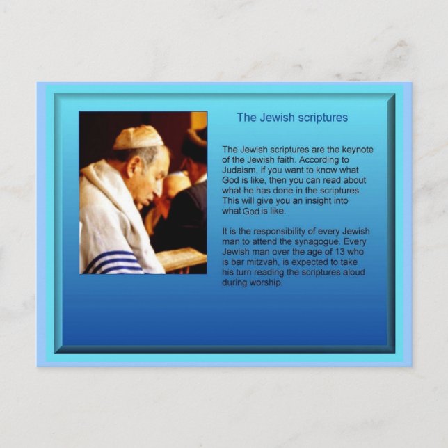 Carte Postale Éducation, Religion, Judaïsme, Ecritures Juives (Devant)