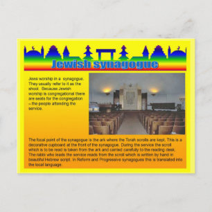 Carte Postale Éducation, Religion, Synagogue juive