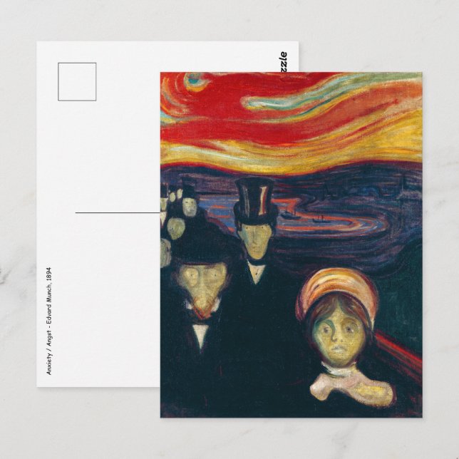 Carte Postale Edvard Munch - Anxiété (Devant / Derrière)