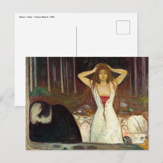 Carte Postale Edvard Munch - Cendres (Devant / Derrière)