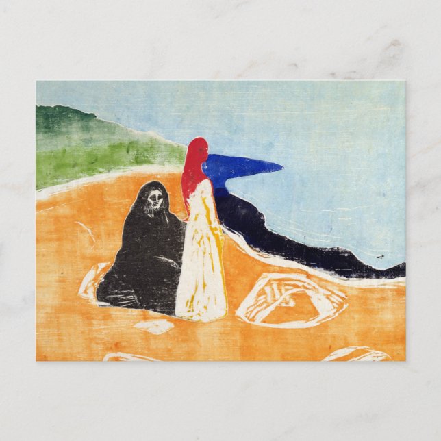 Carte Postale Edvard Munch deux femmes sur le rivage (Devant)