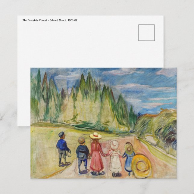 Carte Postale Edvard Munch - La Forêt de Contes de Fées (Devant / Derrière)